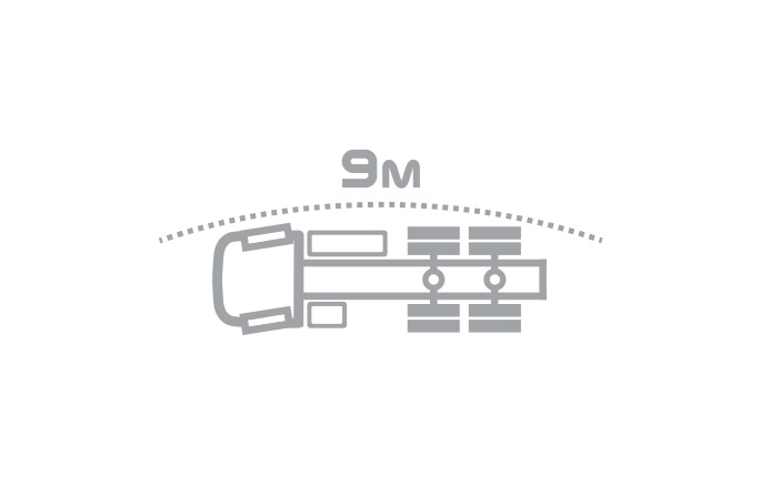 REDUCED TURNING RADIUS FOR EASIER MANOEUVRING